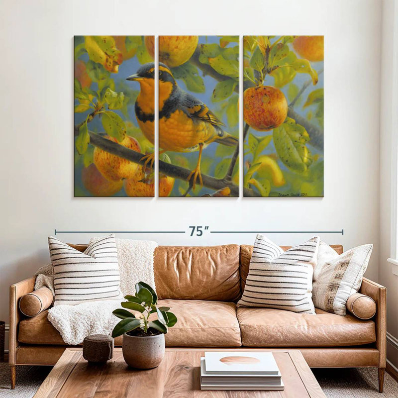 Brampt Thrush In The Apple Tree, 42" H x 65" W