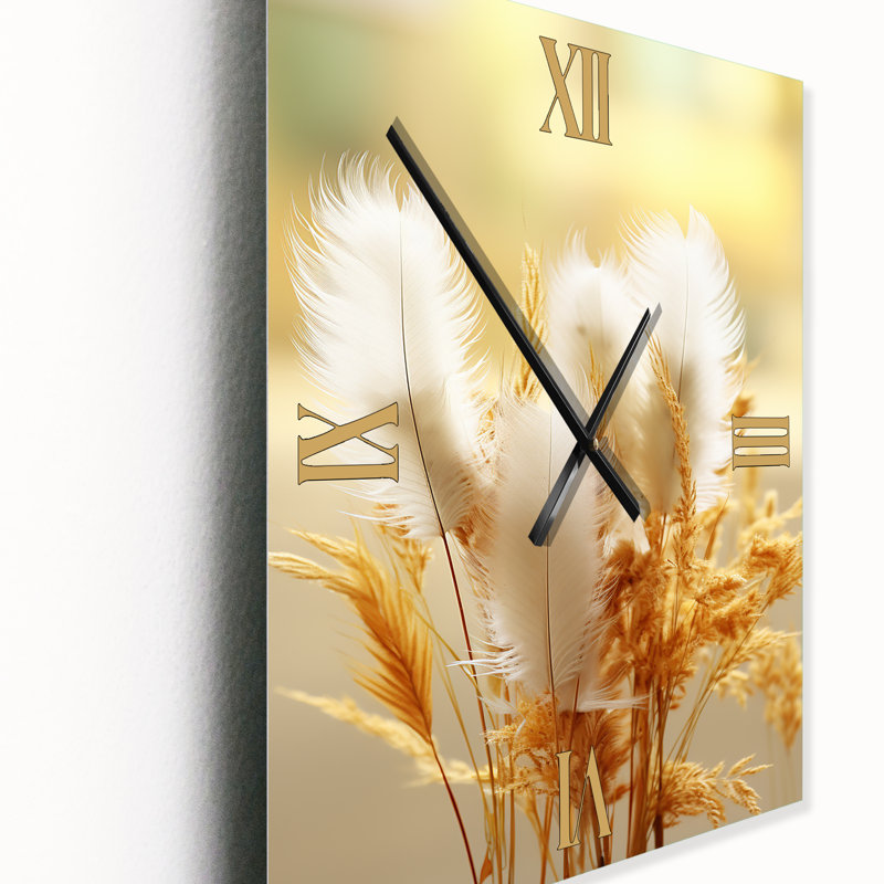 Horloge murale moderne à fleurs délicates, Moyen