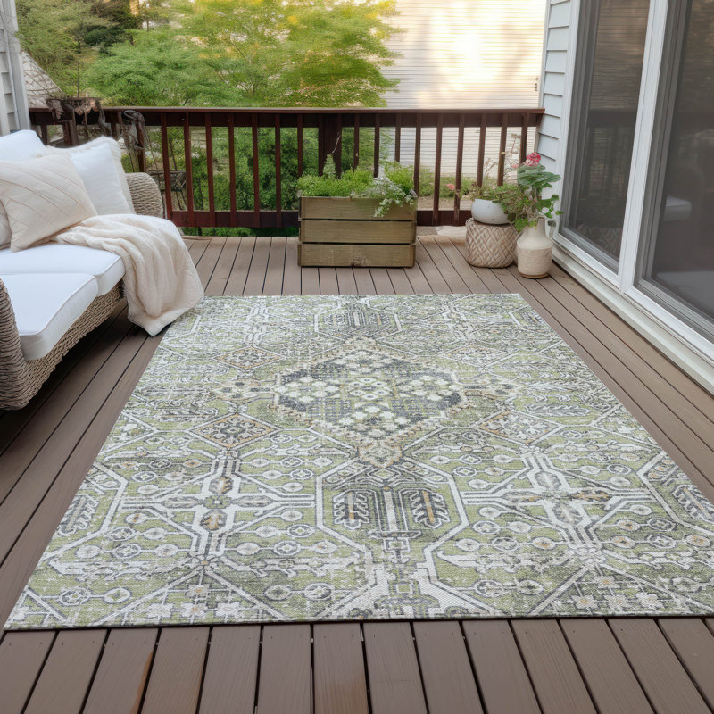 Tapis intérieur / extérieur lavable à la machine Huseby ACN2197 Global, Rectangle 9 pi x 12 pi