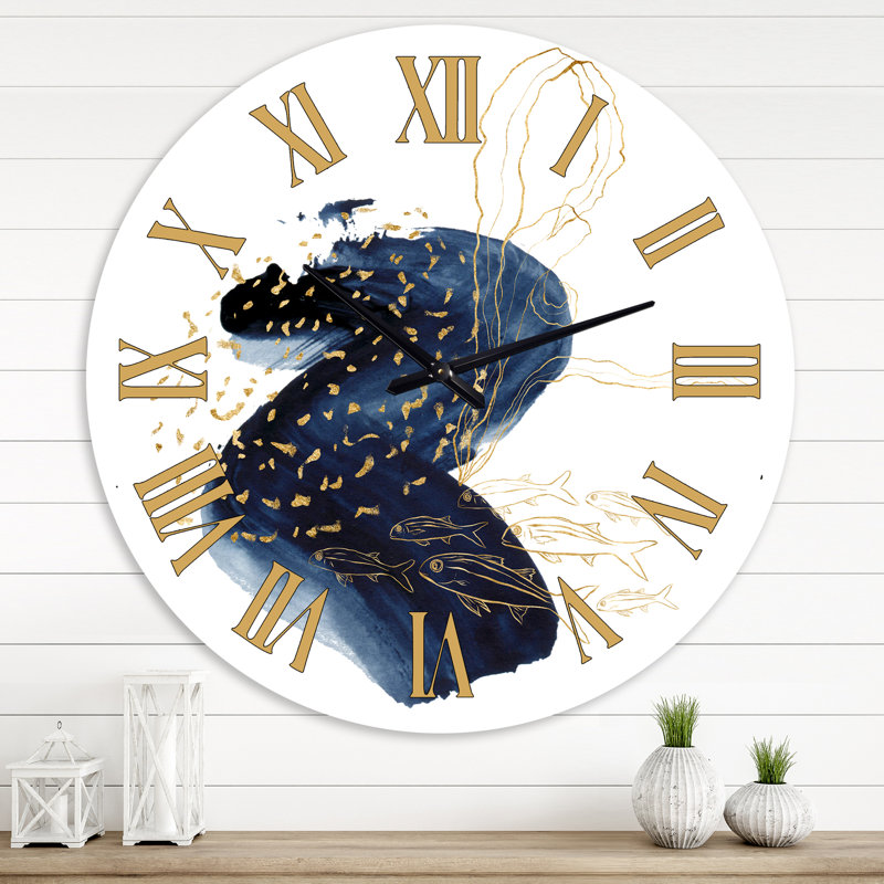 Classic Marine Square Underwater Marine Life - Horloge murale de ferme, Moyenne