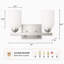 Applique murale de meuble-lavabo 2 lumières avec abat-jour en verre givré nervuré, nickel brossé-1695615536-1697578692