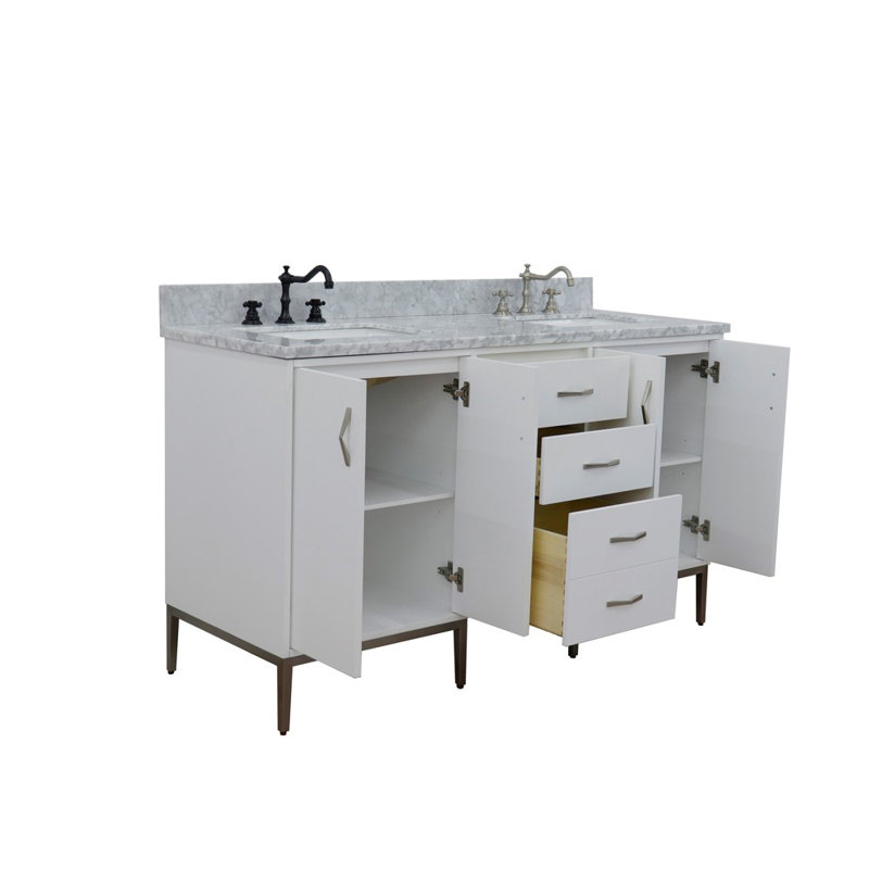 Ensemble de meuble-lavabo double 61 po Aashir
