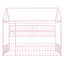 Lit en métal rose avec clôture et tablettes - Taille double, maximisant l'espace de la chambre à coucher pour créer une ambiance intérieure élégante-1335957307-1335957309