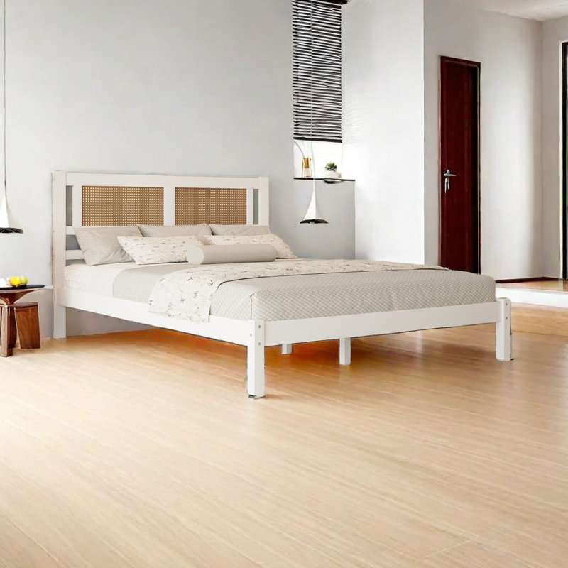 Lit plateforme Anjana, Blanc, Grand
