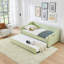 Lit de jour simple, lit de jour convertible rembourré avec dossier capitonné, canapé-lit polyvalent 3 en 1 avec lit gigogne escamotable et rangement latéral, parfait pour une vie compacte-1125125034