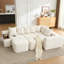 Canapé en U de 137,5 po, charge USB et sans fil, table basse avec porte-gobelet, canapé modulaire surdimensionné et mobile, repose-pieds mobile, sans assemblage, 6 sièges, velours côtelé-1188108127