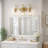 Twilight 3 Lights Plug-in Armed Sconce Brushed Gold Finish Clear Glass Shade for Bathroom