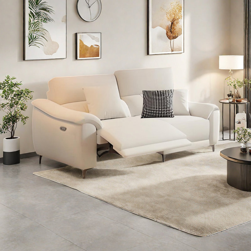 Canapé électrique de style crème, H 35,43 po x l 75,59 po x P 38,97 po, 2