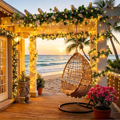  Guirlande de 100 lumières DEL 33 pi pour l'intérieur et l'extérieur, guirlande de Noël blanc chaud pour la chambre à coucher, guirlande lumineuse 33 pi pour une fête de mariage