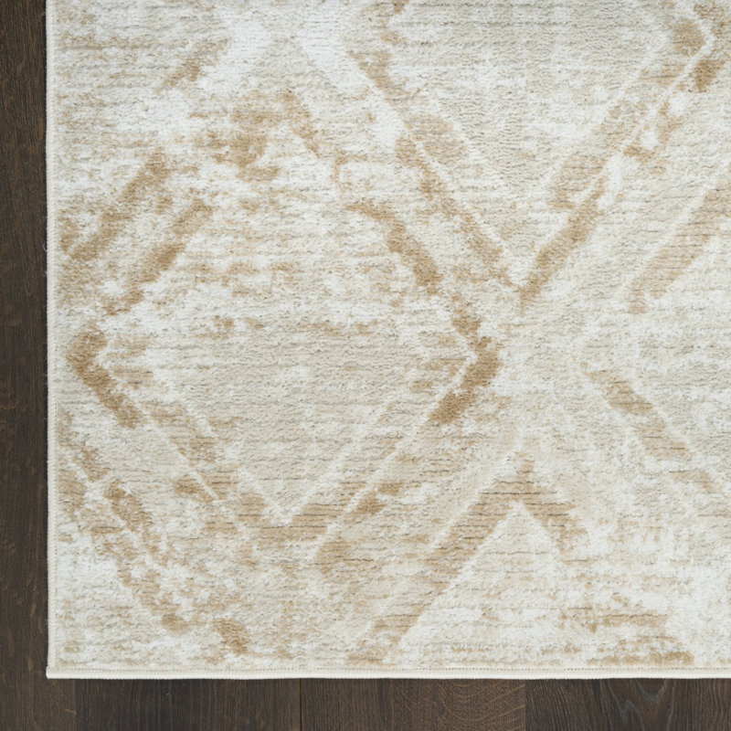 Leuchte 2' x 4' Ivory Beige Modern Indoor Rug, Runner 2' x 4'