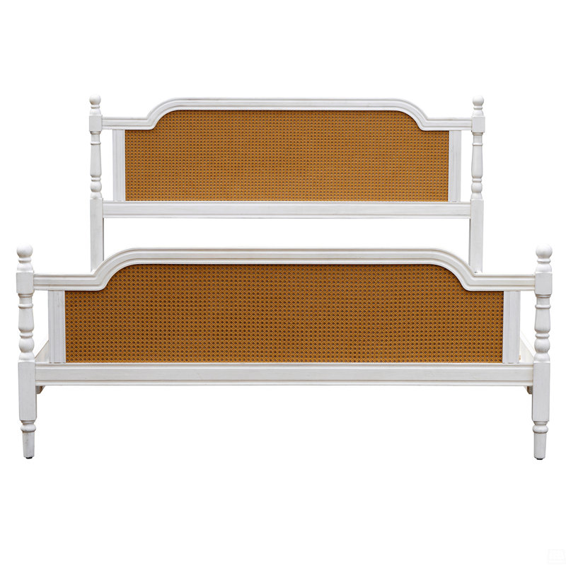 Rattan Queen Size Bed Frame,No Box Spring Needed