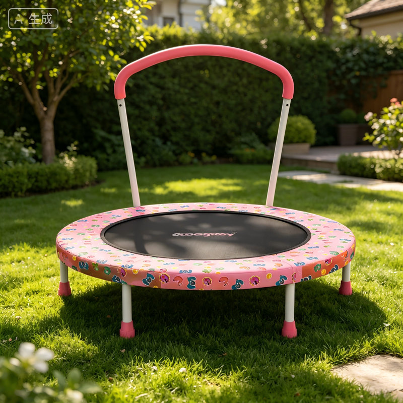 Mini trampoline 36 "pour enfants de 1 à 6 ans, transat intérieur pour tout-petits avec poignée de sécurité - Équipement d'exercice amusant