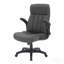 Fauteuil de bureau ergonomique en similicuir - Fauteuil de direction ultra rembourré avec accoudoirs rabattables, réglable en hauteur, inclinable et roulettes lisses, gris