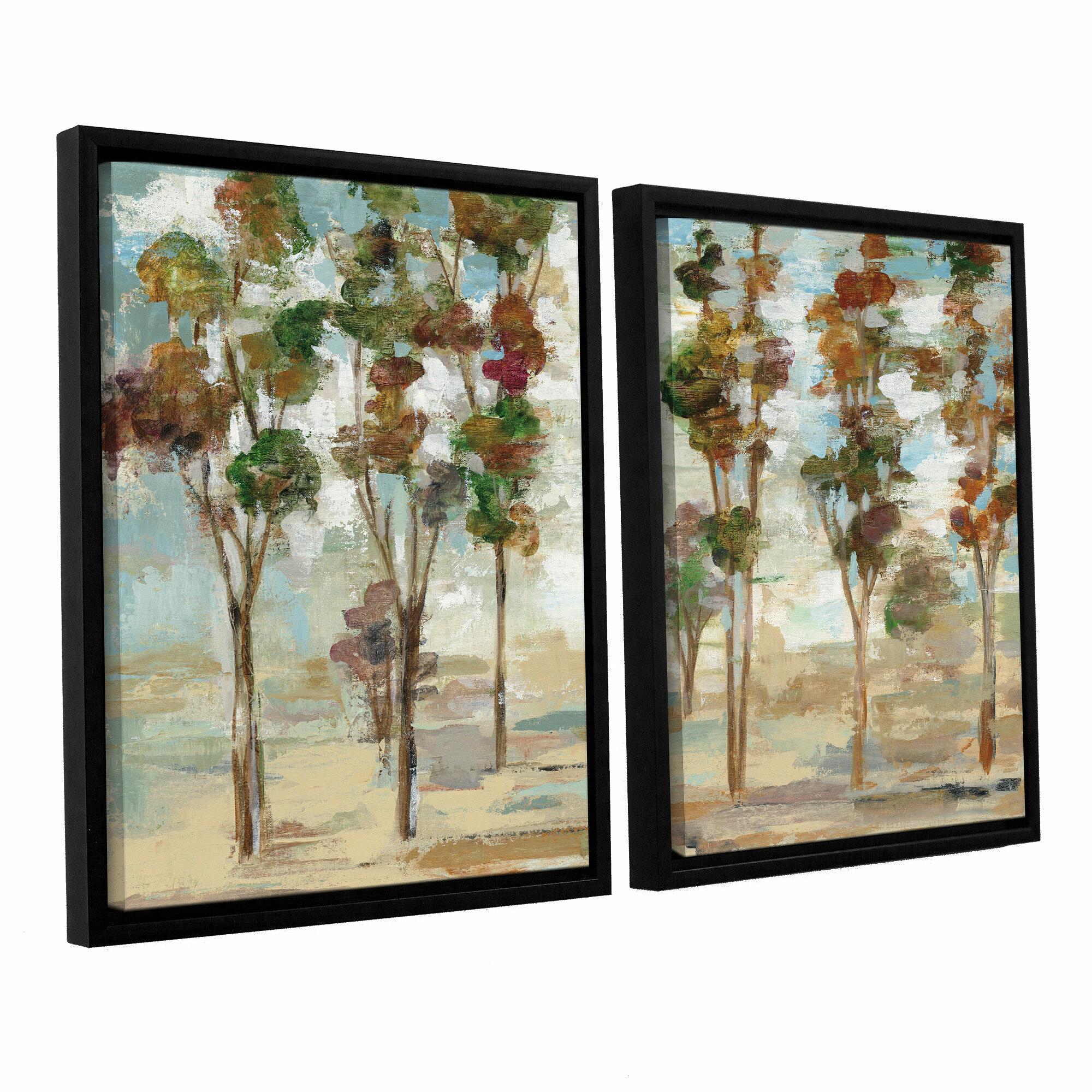 Loon Peak Serene Forest 2 Piece Framed Painting Print on Canvas Set ...