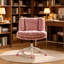 Fauteuil de bureau plus large avec siège de meuble-lavabo pivotant réglable en simili alpaga moelleux pour chambre de bureau à domicile (rose)-1199433630-1199433634