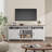 70.9" Farmhouse TV Stand for 80" TVs, Entertainment Center with Adjustable Shelves & Cabinet Doors for Living Room-172099990-177695476