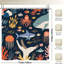 Rideaux de douche colorés sous l'eau et requins de mer, 71 x 71