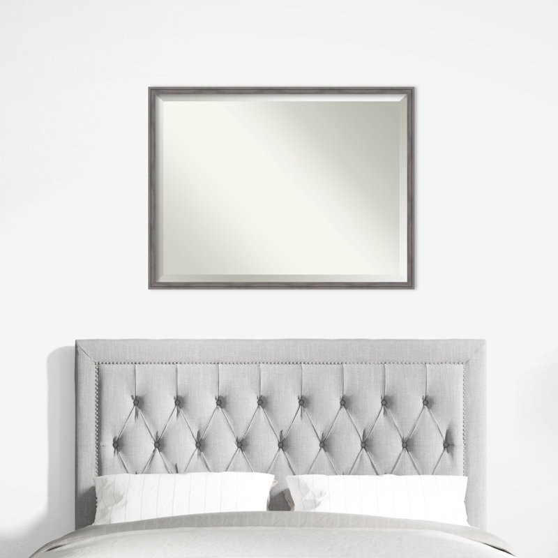 Miroir mural Florence, Rectangle, 31,75 po x 41,75 po, gris