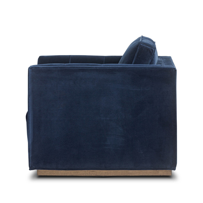 Kiera Swivel Chair-Amici Tobacco, Surrey Midnight Velvet, Weathered Sepia