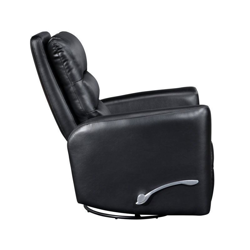  Wilner 35" Modern & Contemporary Glider Breathable Swivel Faux Leather Reclining Chair with 360° Swivel & Gentle Gliding