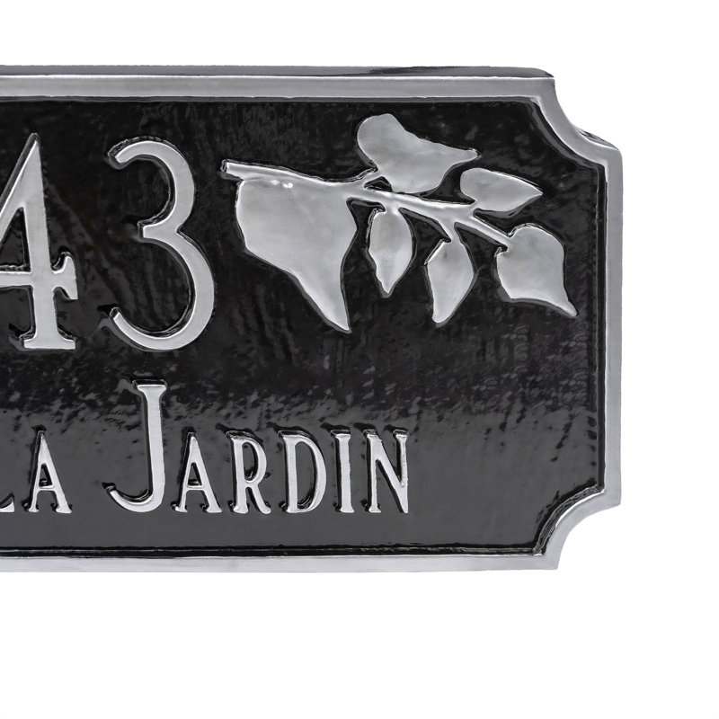 Plaque d’adresse sur 2 lignes, Gris/argenté, Parois, Oui