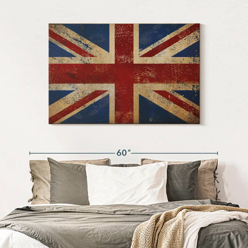 Borges Grunge Union Jack, 32" H x 48" W