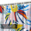Rideau de douche abstrait à motif floral abstrait avec 12 crochets-2114992806