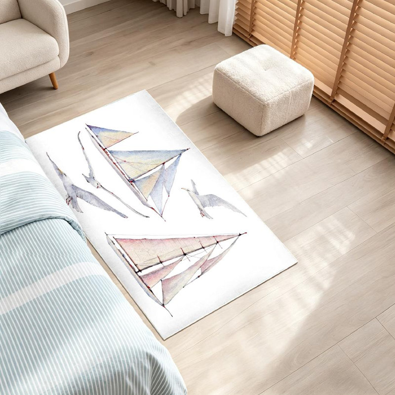 Tapis d'intérieur lavable transparent à l'aquarelle, Rectangle 32 po x 47 po
