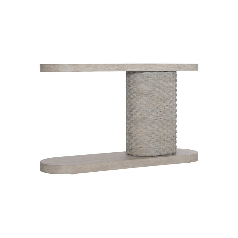 Acosta 58'' Beige and Gray Wood Stone Console Table