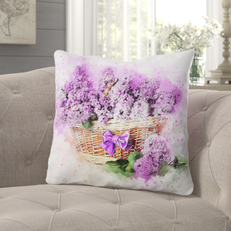 Coussin Flowers, Microsuède, Intérieur