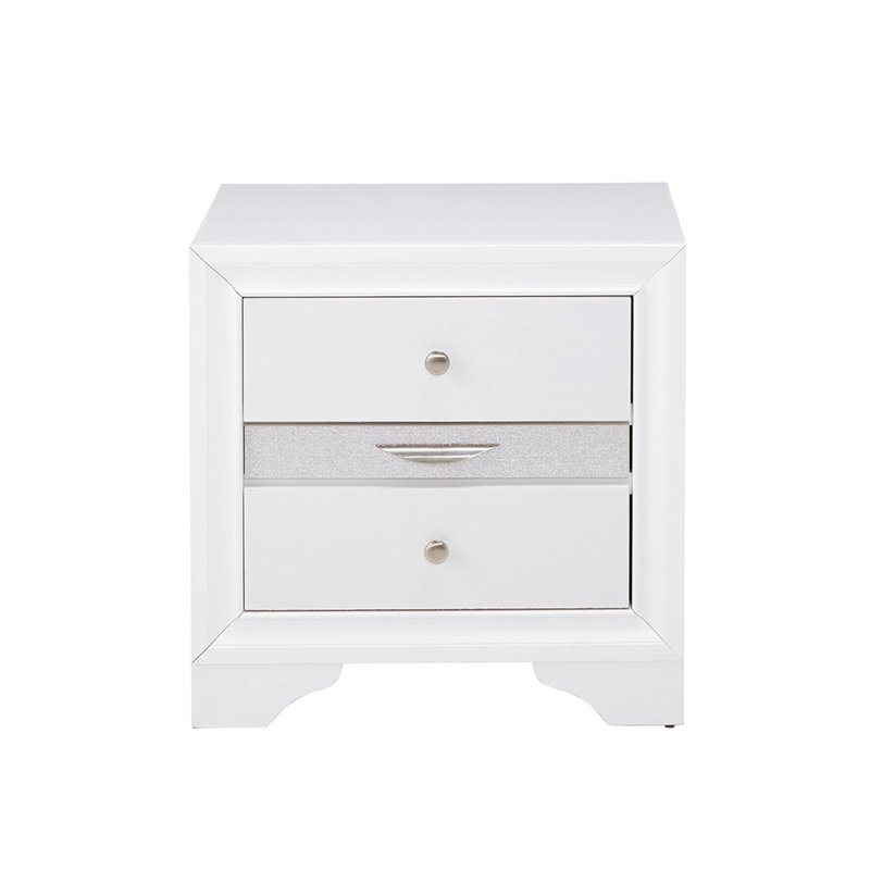 2 tiroirs et 1 table de chevet à bijoux, White