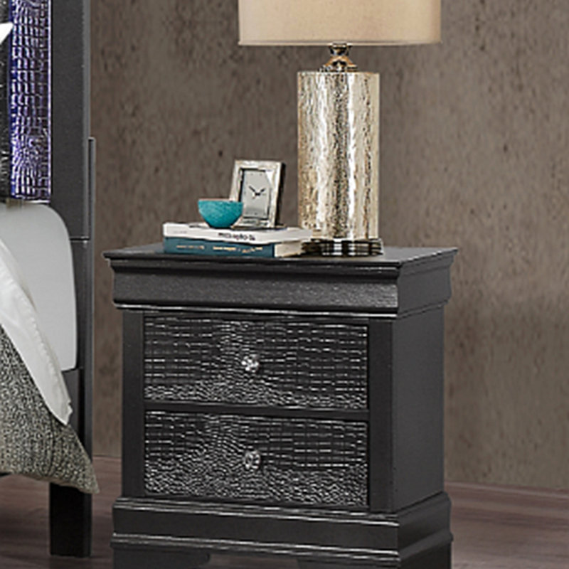 Table de chevet de style contemporain, Gris métallisé