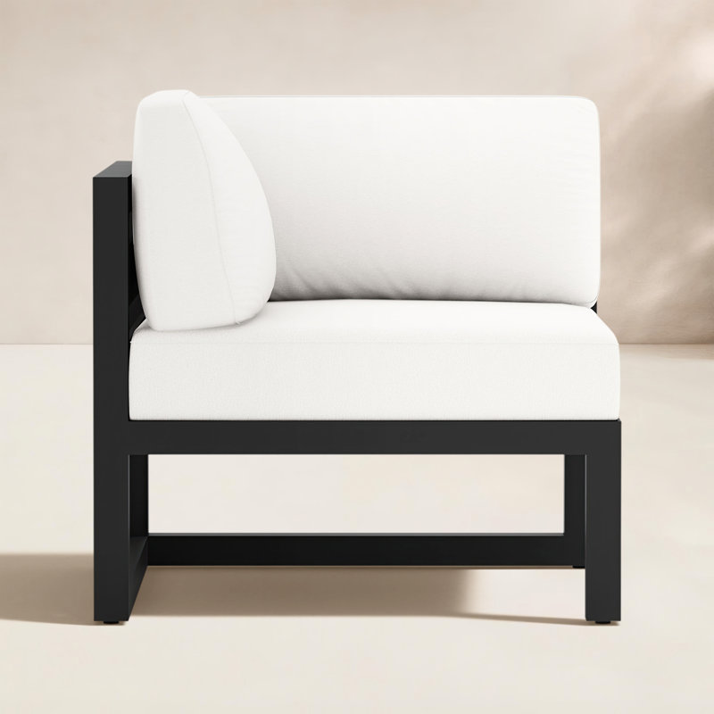 Avion Patio Chair with Sunbrella Cushions, Canvas Natural Sunbrella® Canvas, Black