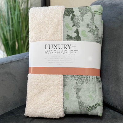 Addison Machine Washable Sherpa Throw Blanket