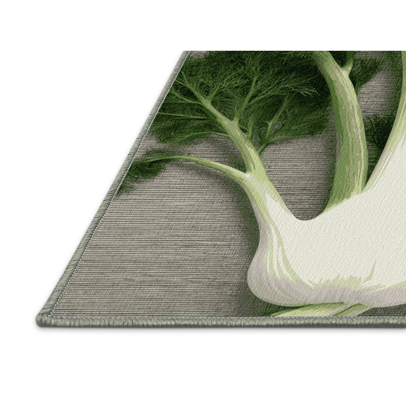  Tapis lavable en légumes Fenouil, Rond 3 pi