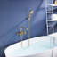 Robinet de baignoire romaine à fixation sur le comptoir avec douche à main-132827517