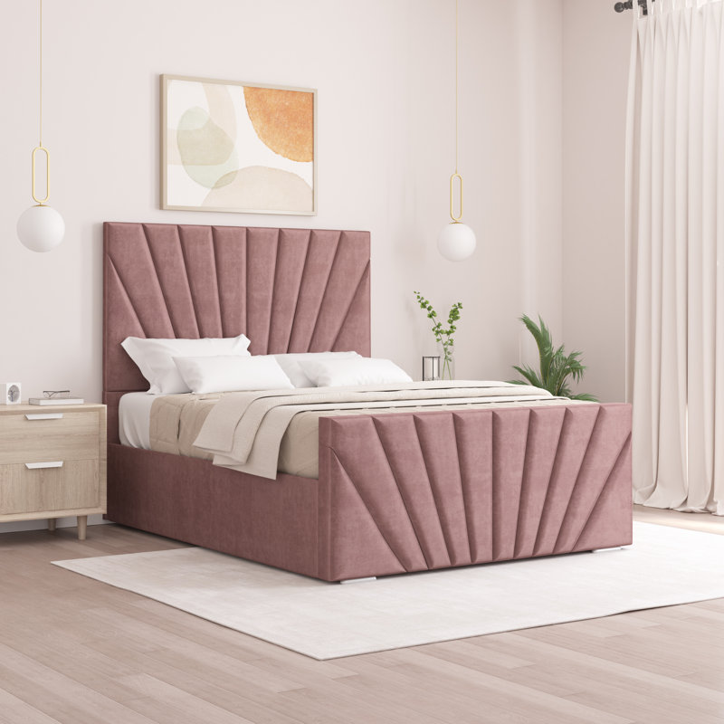 Aayanah Upholstered Bed, Lilac, Double (4'6)