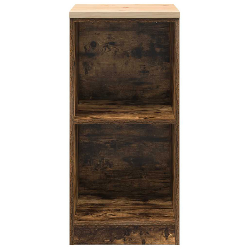 Solid Wood Single Storage Cabinet ( 85cm H x 40cm W x 51cm D), Smoked Oak