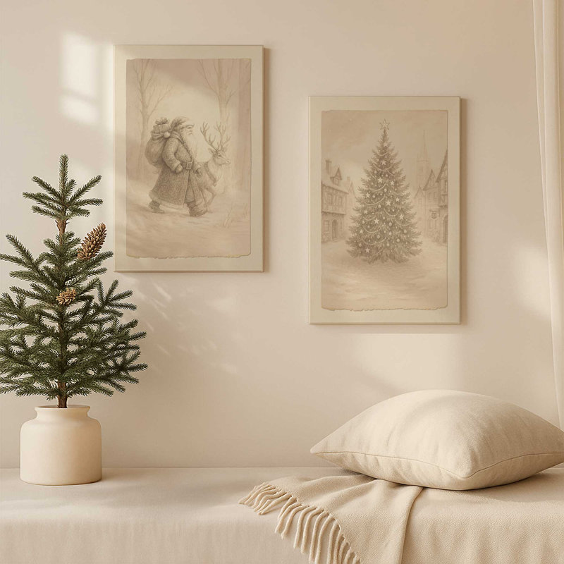 Lettres du Nord, ensemble de 2 impressions sur toile, H 18 po x l 24 po, Toile tendue, Toile tendue