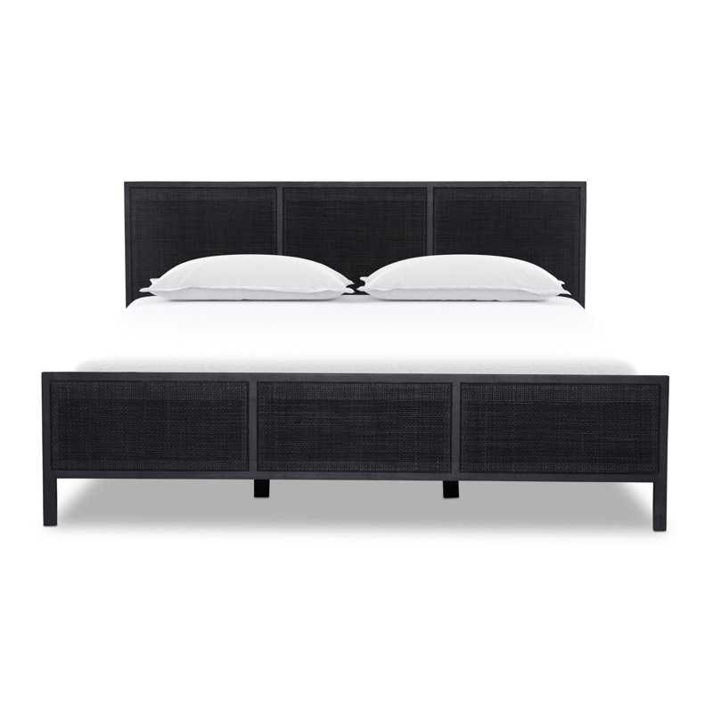 Sydney Bed, King, Black Wash W/ Black Cane
