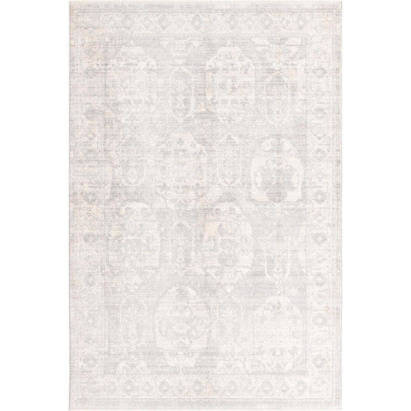 Gause Moroccan Area Rug, Rectangle 7'10" x 10'2", Gray