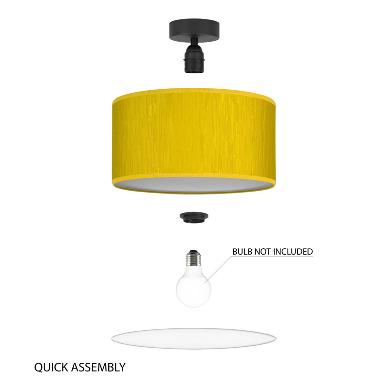 Doce Flush Mount, Mustard, 20cm H x 30cm W x 30cm D