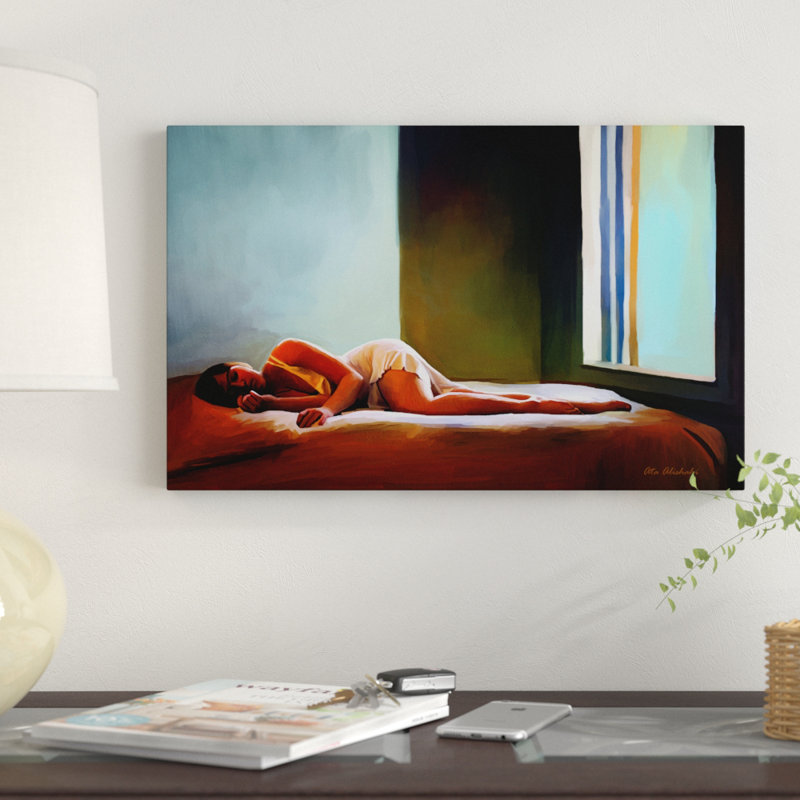 « sleep », reproduction de peinture à l’huile sur toile tendue, 16 po x 24 po