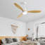 Ventilateur de plafond moderne d'intérieur 52 pouces avec 3 pales en bois massif et télécommande