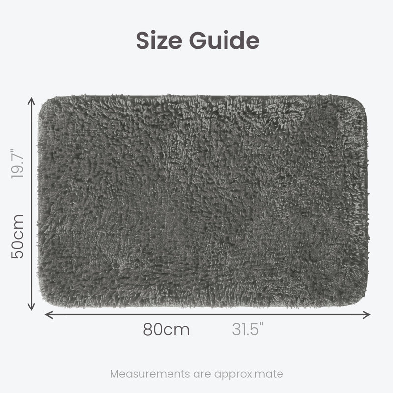 Jordan Microfibre Non Slip Bath Mat, Charcoal