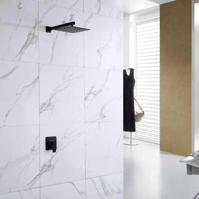 Système de douche carré complet avec valve brute