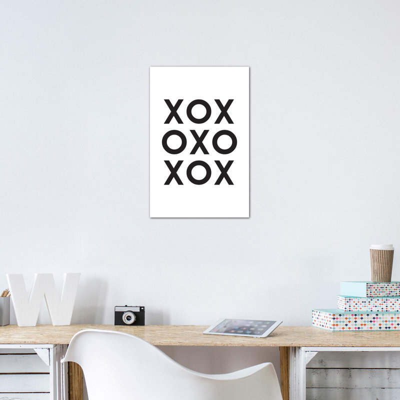 Xox - reproduction d'impression, Toile tendue, Pas de tapis, H 48 po x l 32 po x P 1,5 po