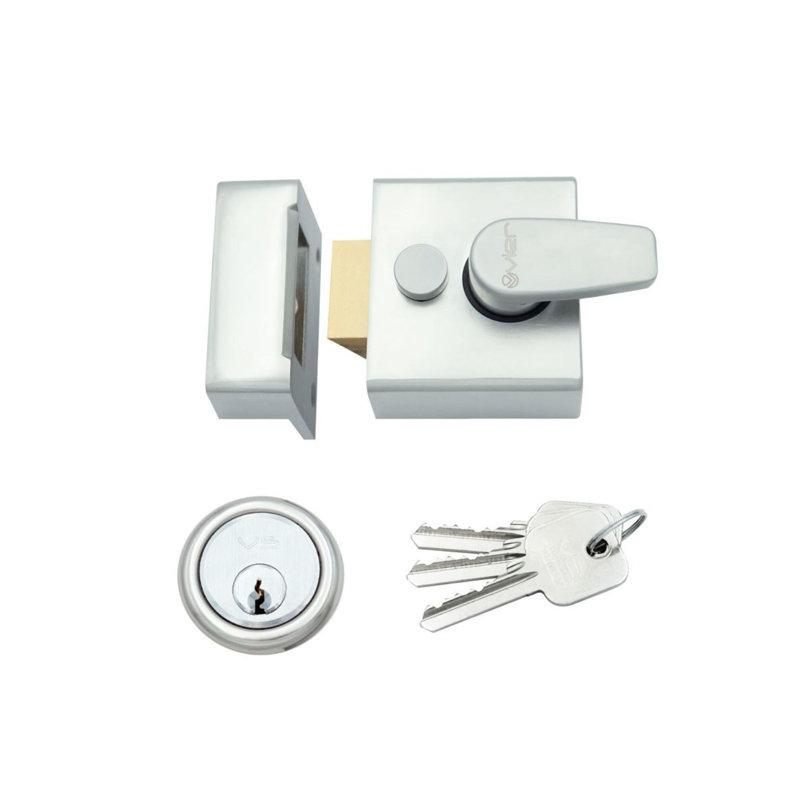Narrow Nightlatch, Satin Chrome