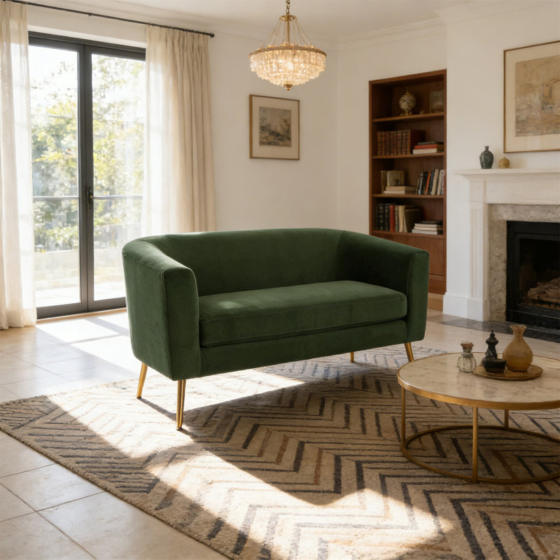 51.5 Wide Outdoor Loveseat, Retro Green
