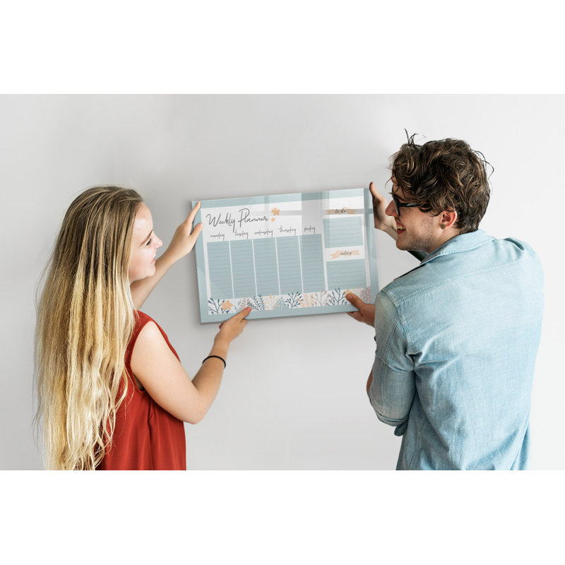 Magnetic Memo Board Whiteboard - 60 x 40 cm - Includes Marker and Magnets - Weekly schedule